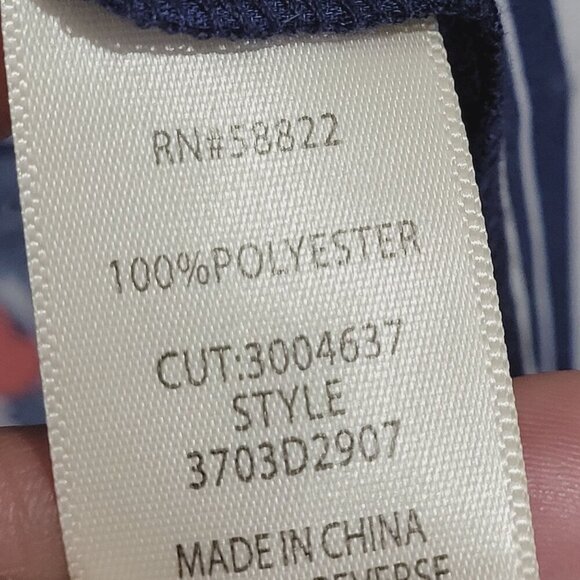 Max Studio Womens Floral Kimono Cardigan Medium Blue & Coral Chiffon - Picture 5 of 7